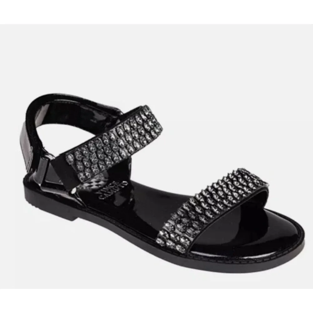 Vince Camuto Rhinestone Jelly Sandals Toddler Girls 7 Black NWOT Sparkly Glitter